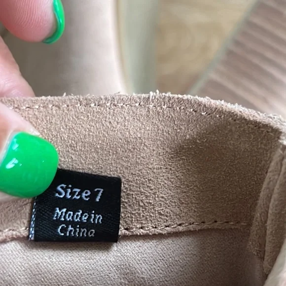 Anthropologie Dolce Vita Celine Blush Tan Suede Leather Boots Size 7 - Picture 10 of 11